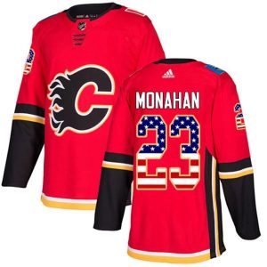 Miehille NHL Calgary Flames Pelipaita Sean Monahan #23 Punainen USA Flag Fashion Authentic